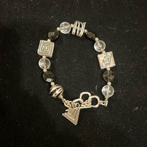 Silpada Sterling Sliver Smokey Quartz & Crystal Bracelet